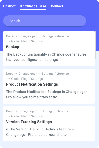 Antimanual chatbot knowledge source settings in the WordPress dashboard